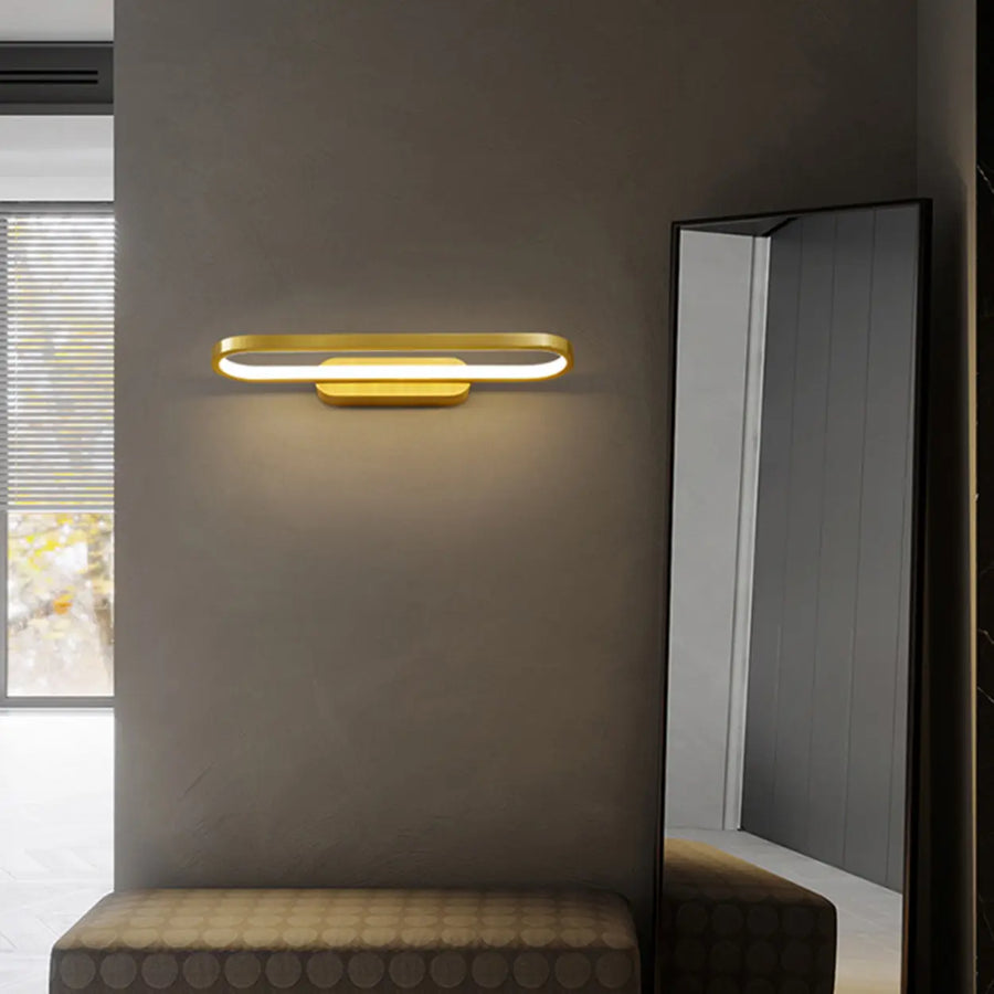 Modern Gold Oval LED Vanity Wall Light Fixtures