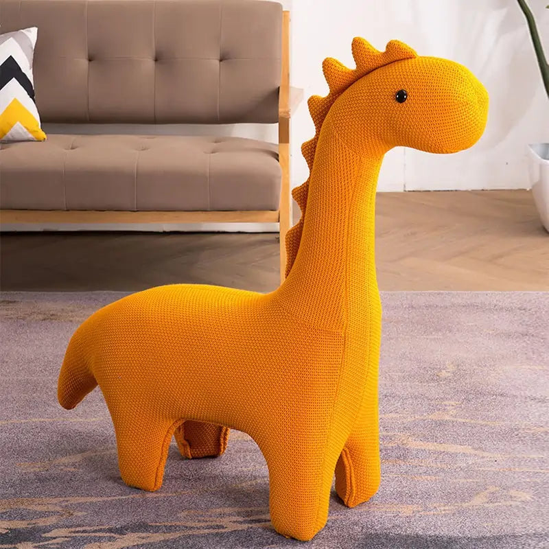 Modern Green Dinosaur-Shaped Knitted Kids Chair