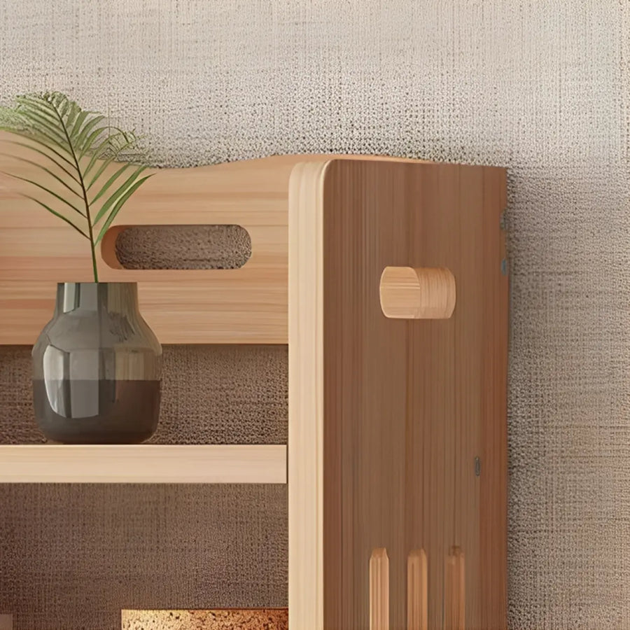 Modern Kids Room Vertical Wooden Natural Bookshelf
