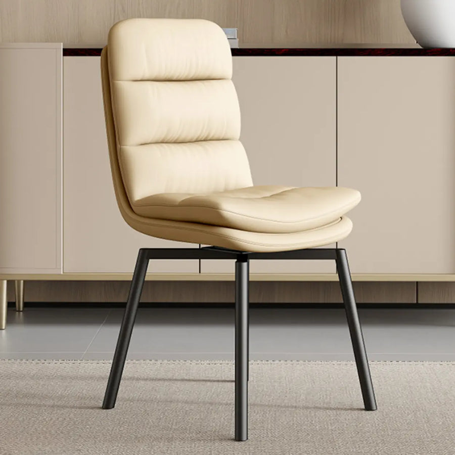 Modern Leather Padded Swivel Upholstered Dining Chair