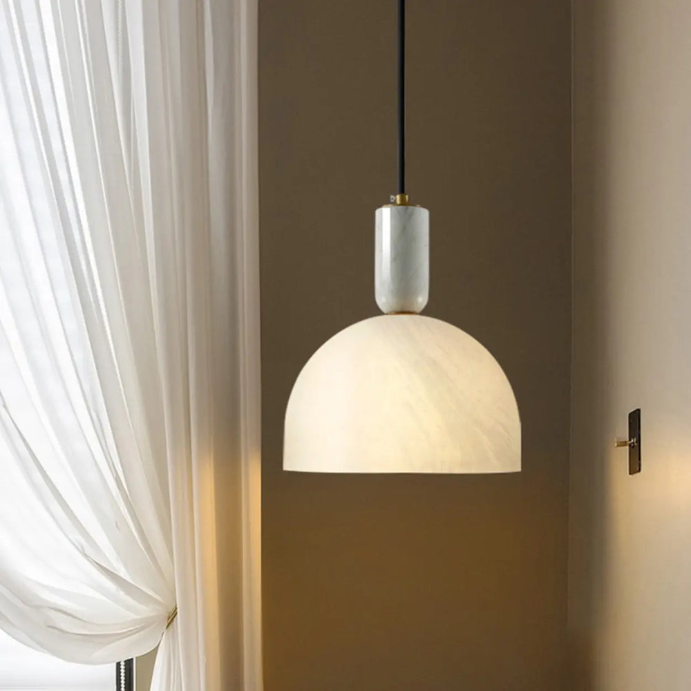 Modern Living Room Dome White Glass Pendant Light