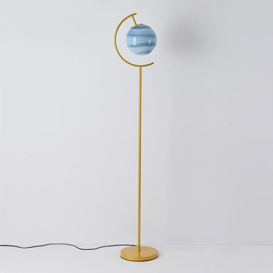 Modern Minimalist Glass Globe Circular Foot Switch Floor Lamp