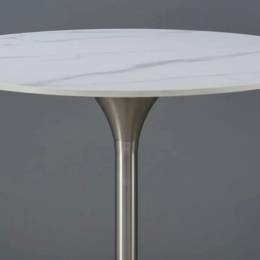 Modern Minimalist Small Round Stone Bistro Bar Table