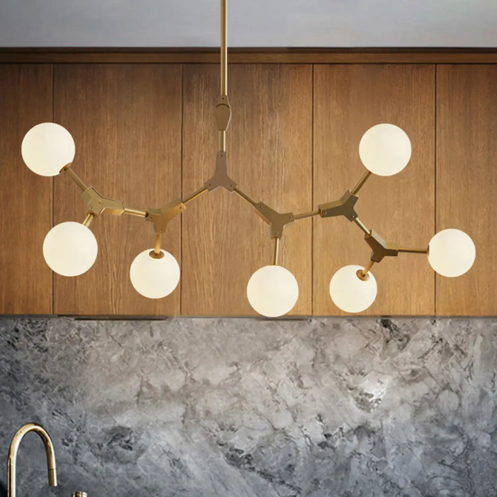Modern Molecular 8-Light Globe Island Pendant Light