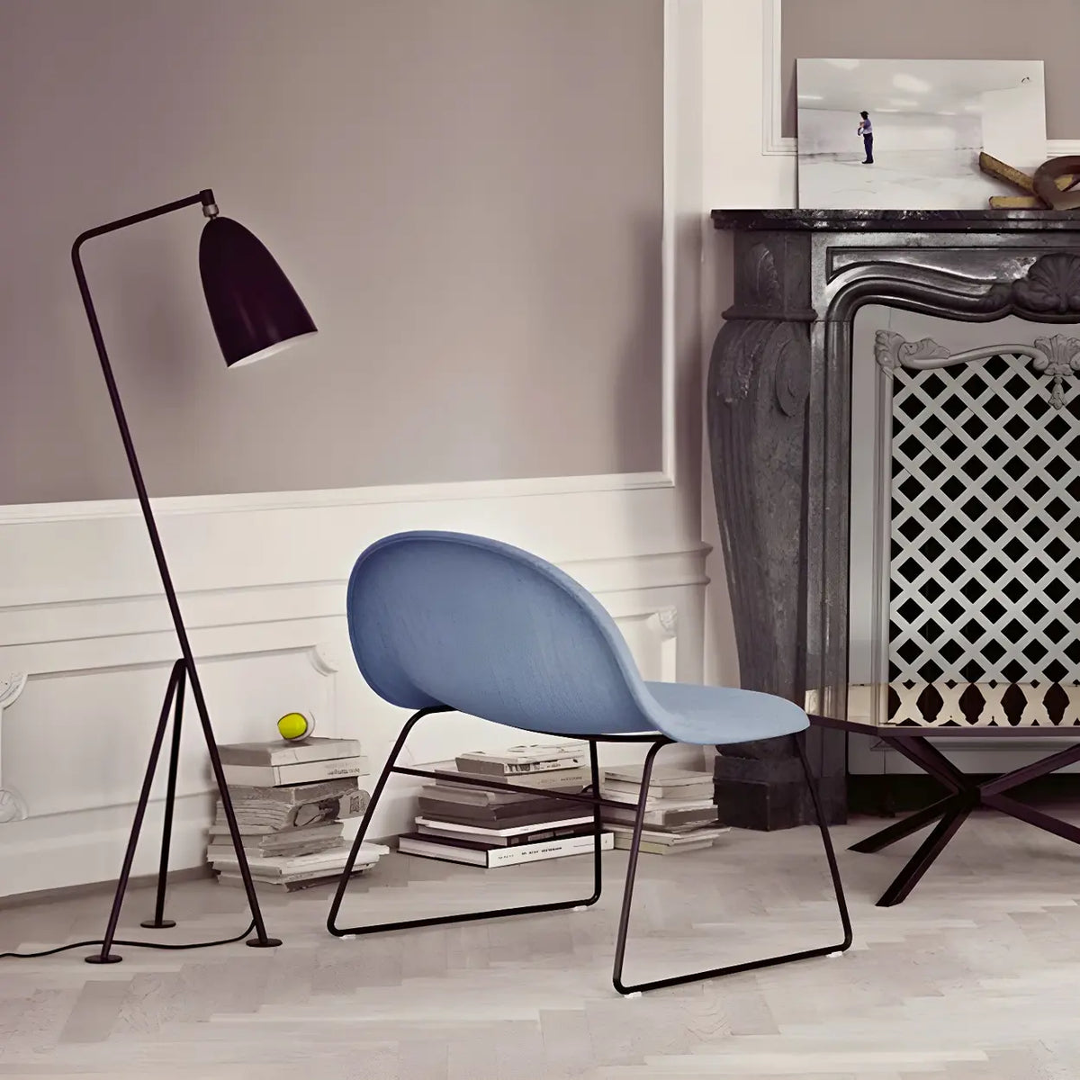 Modern Simple Black Cone and Tripod Metal Floor Lamp
