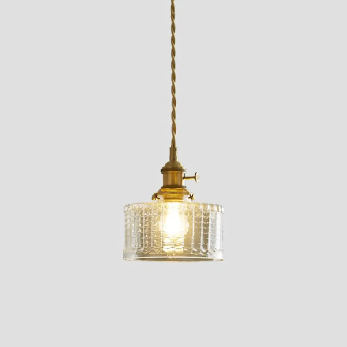 Modern Simplicity Gold Clear Glass Dining Room Pendant Light