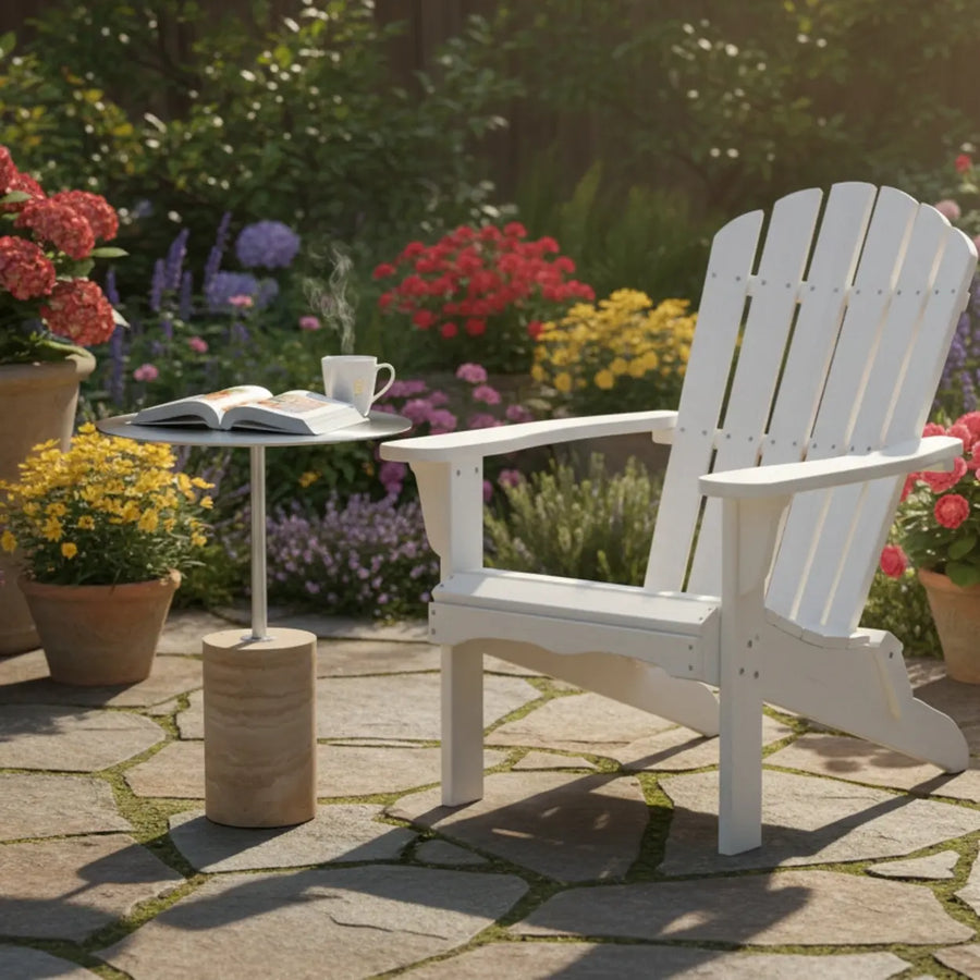 Modern Small Round Travertine Base Outdoor Patio Side Table
