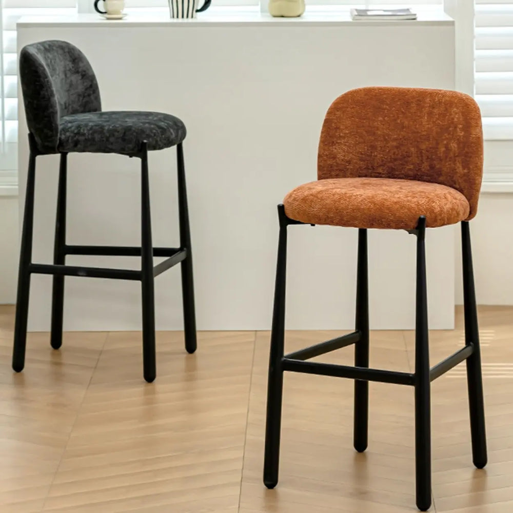 Modern Square Low Back Upholstered Counter Height Bar Stool