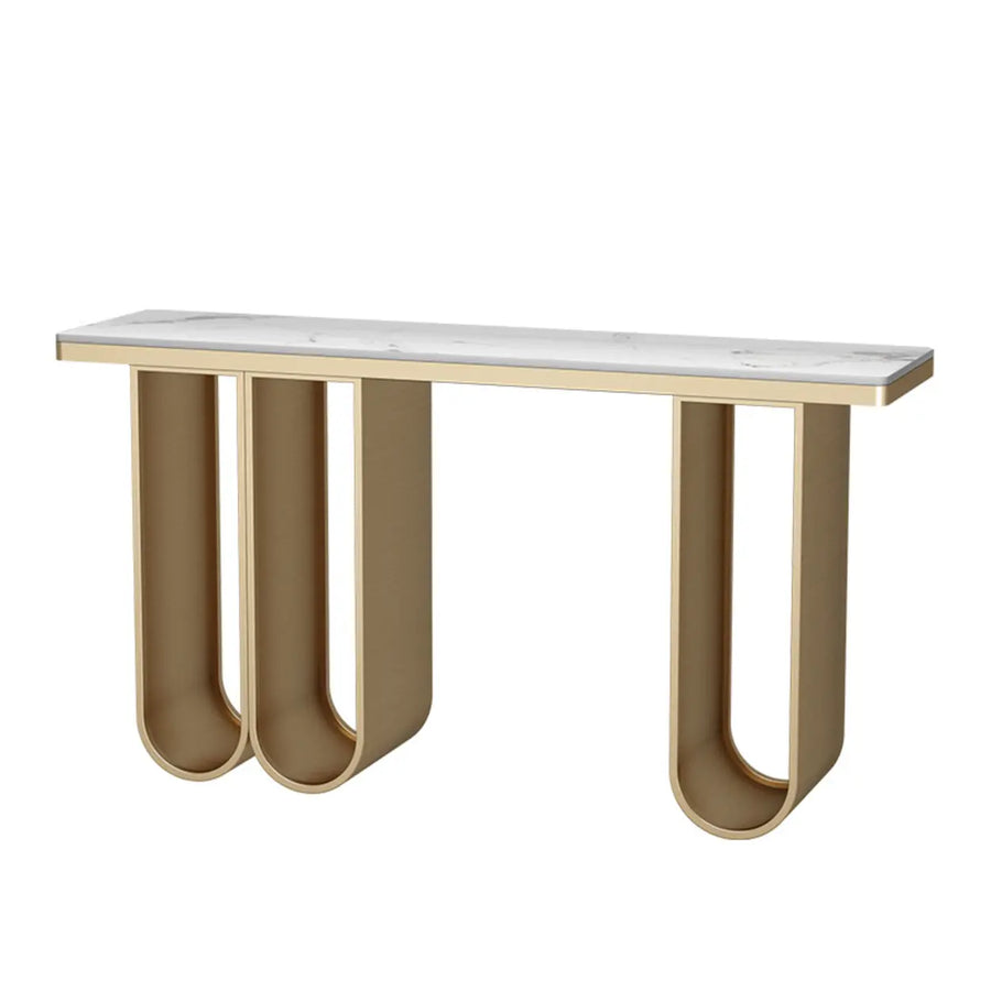 Modern U-Shaped Leg Scratch Resistant Stone Console Table