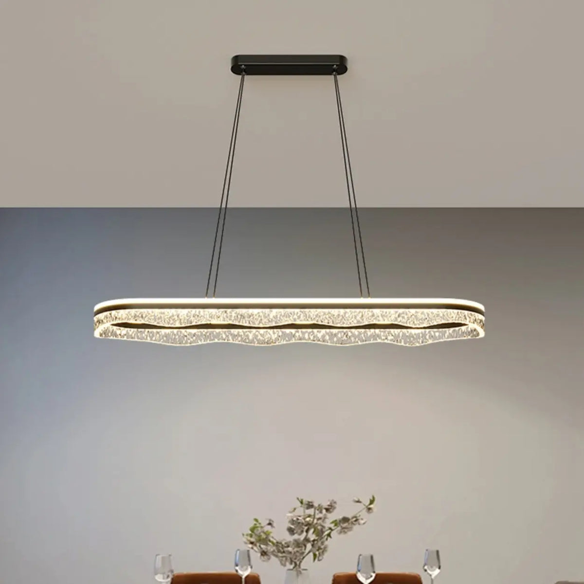 Modern Wave LED Pendant Light for Dining & Living Room