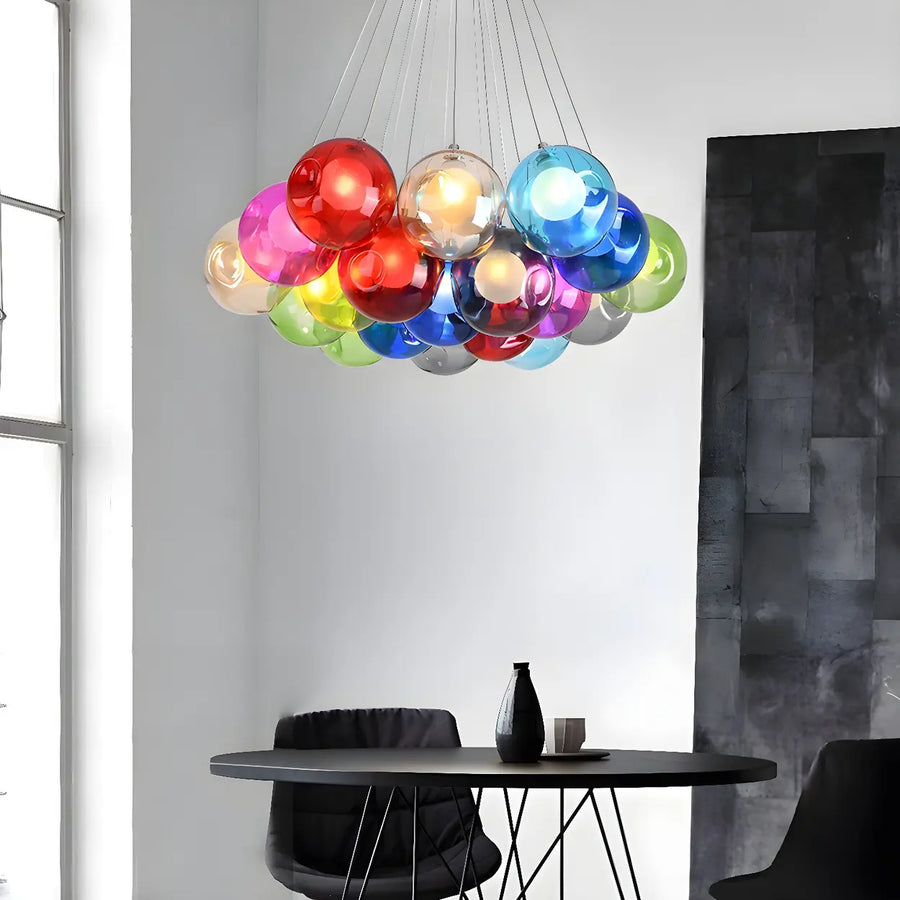 Multicolor Glass Bubble Dining Room Haning Chandelier