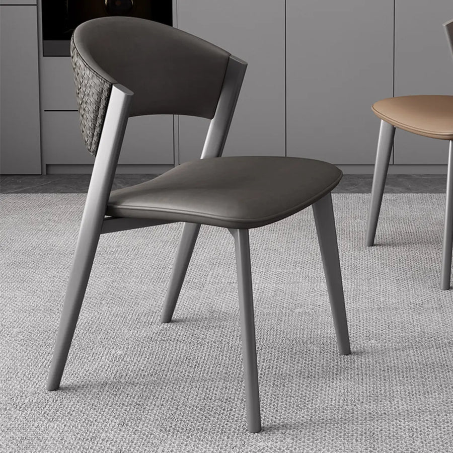 Nordic Open Curved Back Faux Leather Dining Chairs