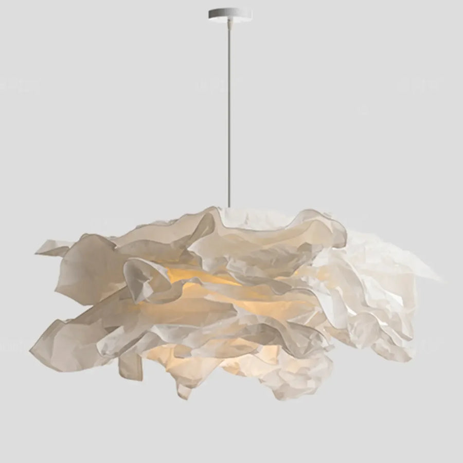 Organic Abstract Paper White 1-Light Pendant Light