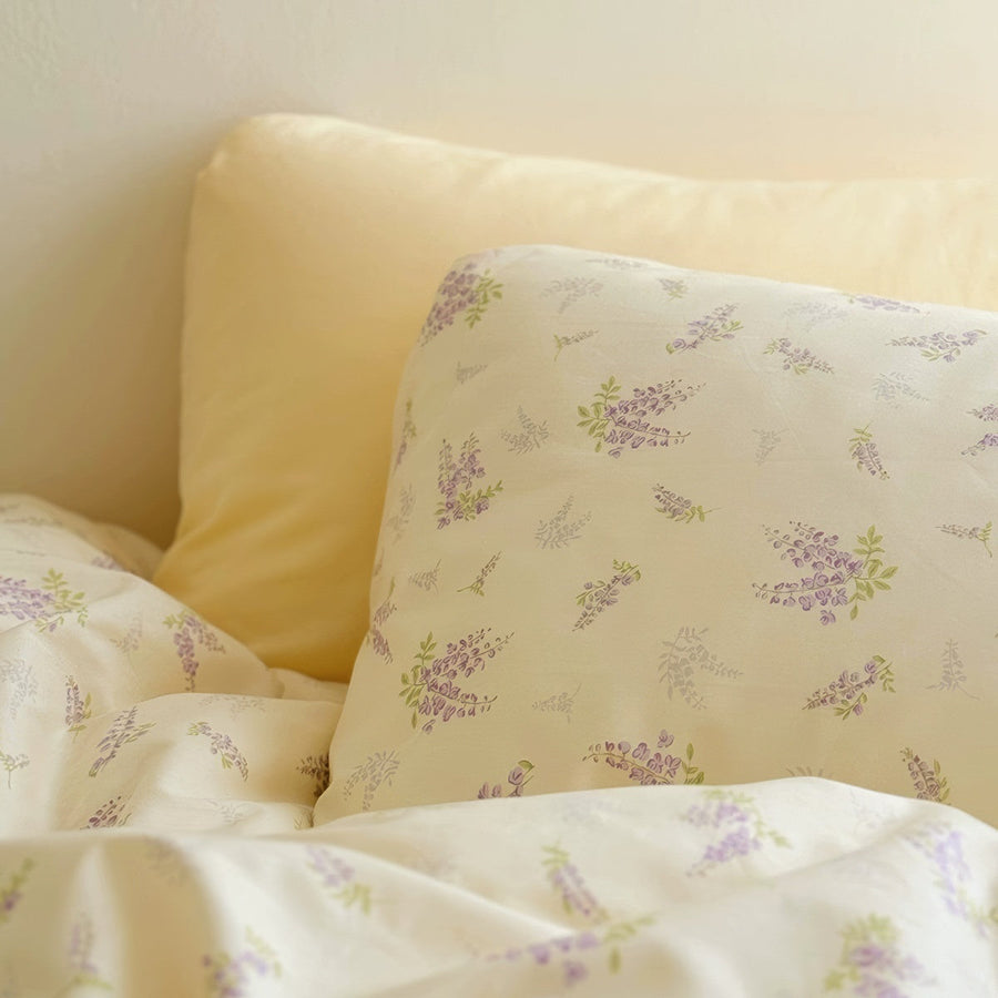 Lavender Bloom Floral Cotton Bedding Set