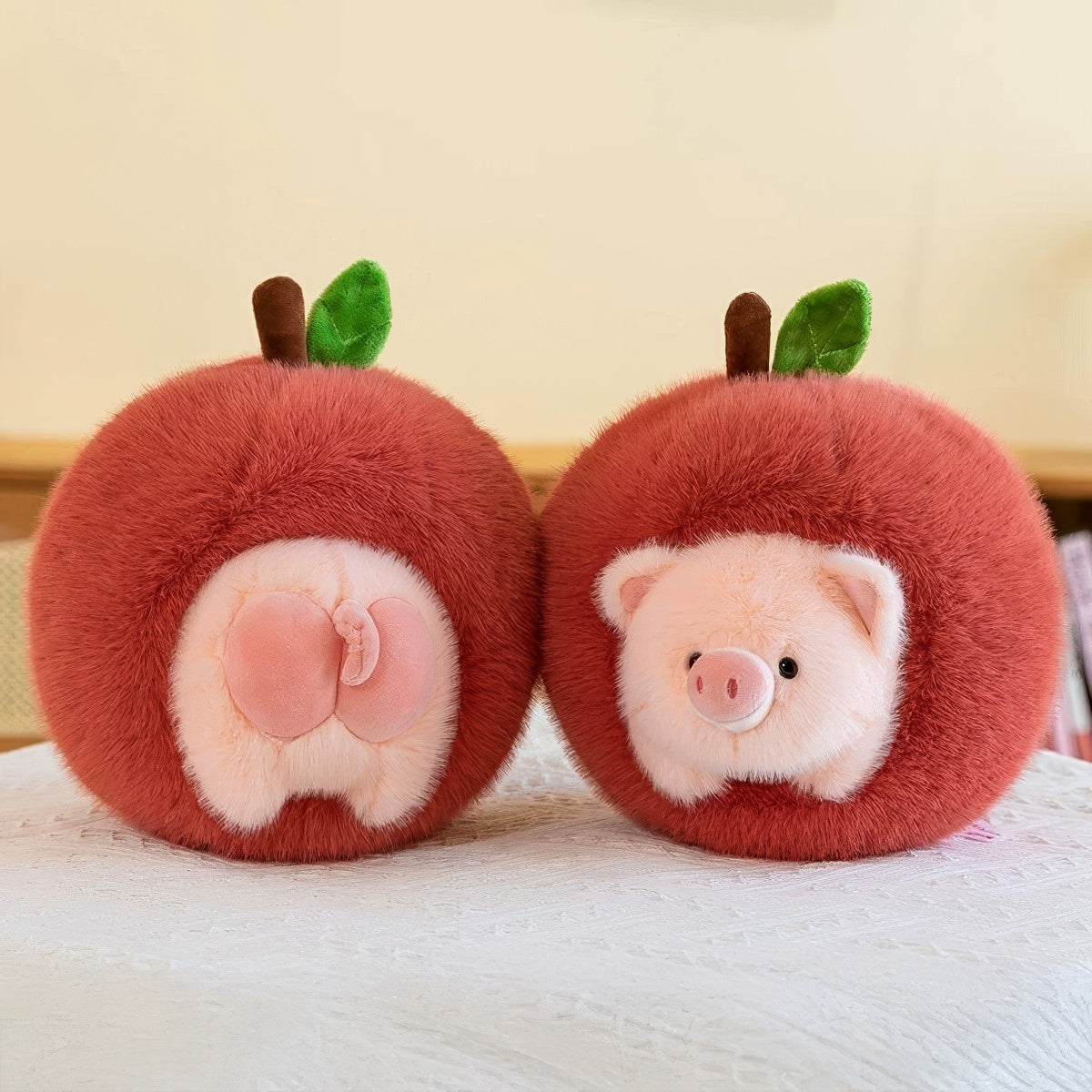 Piglet in a Peach Plush Hideaway Set