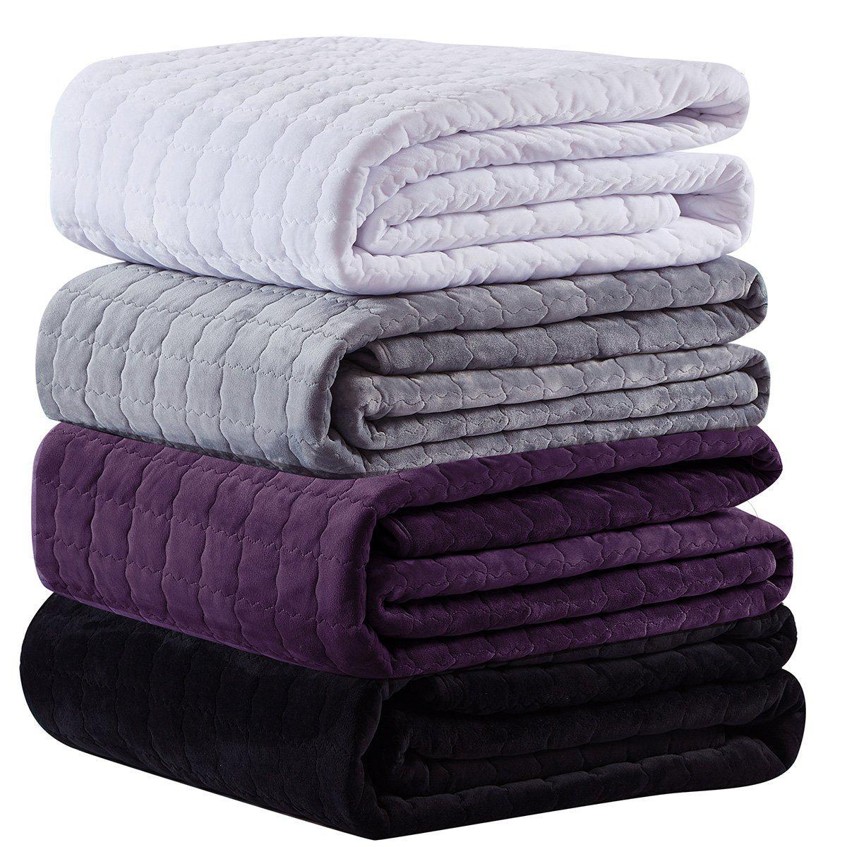 Velvet Bedspread Quilt Set - Plush