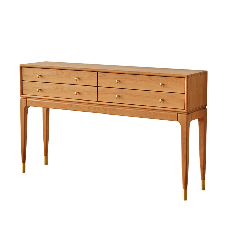 Rectangular Wood Storage Console Table with Drawers