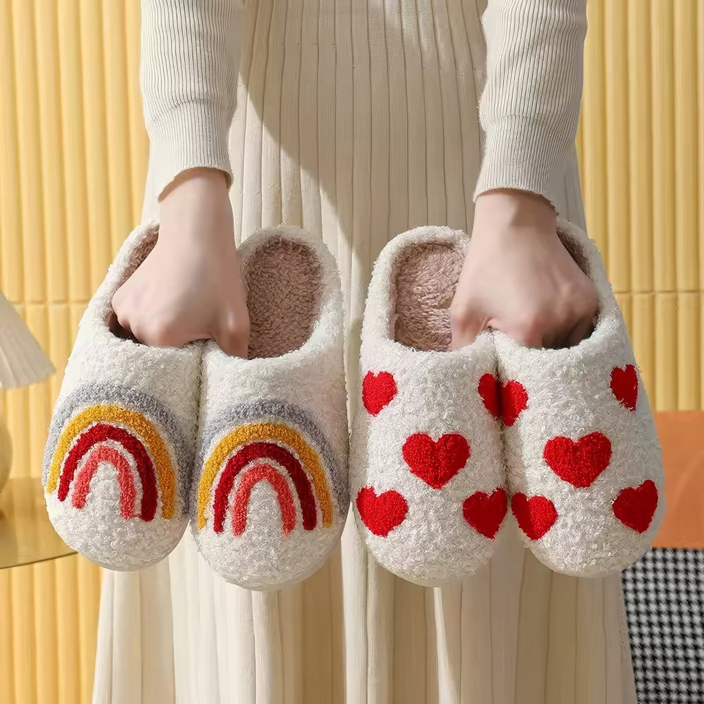 Rainbow Soft Plush House Slippers
