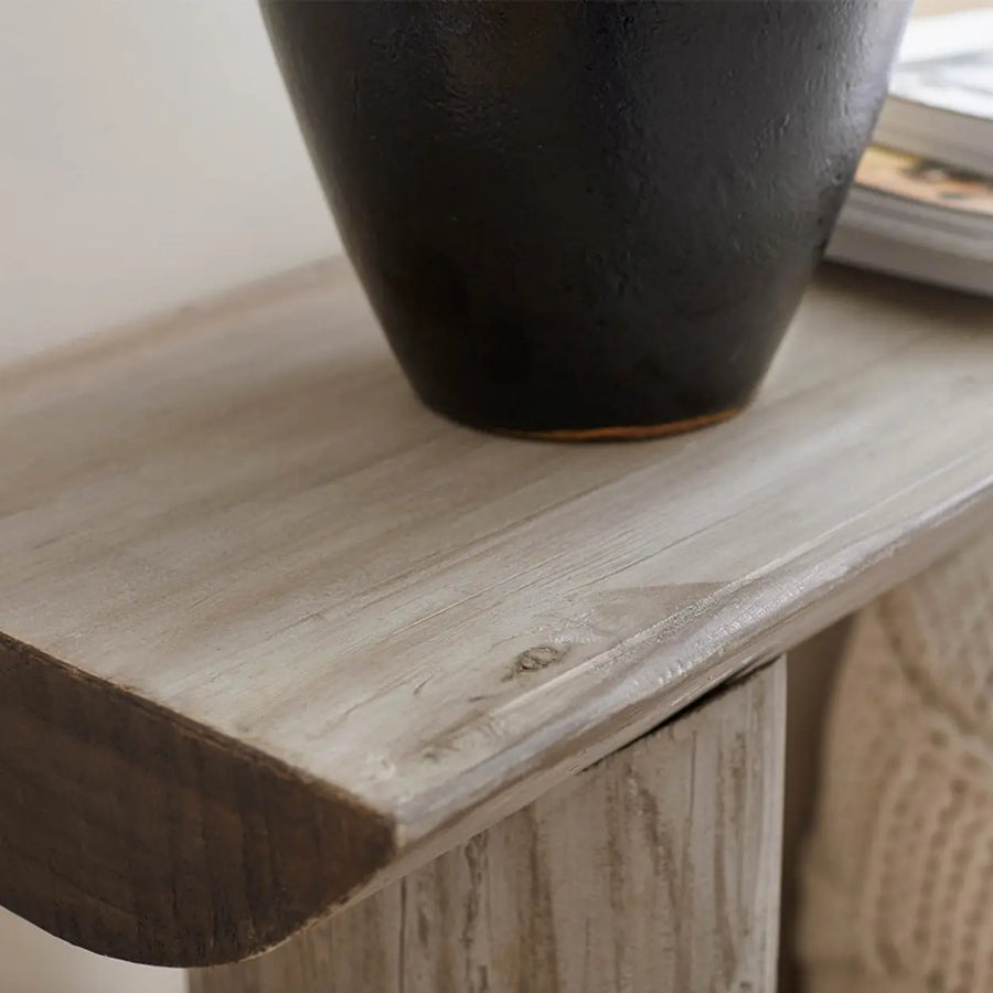 Rustic Rectangular Pine Wood Sled base Console Table