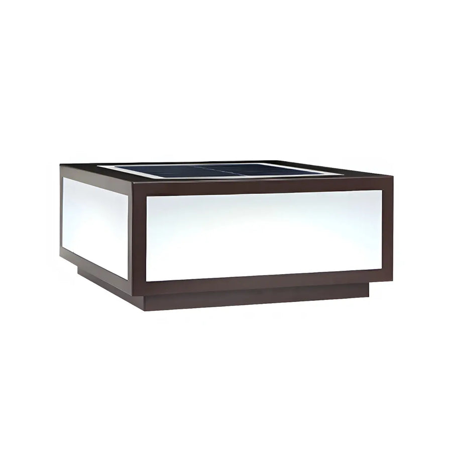 Simple White Solar Cube Outdoor Pillar Lamp