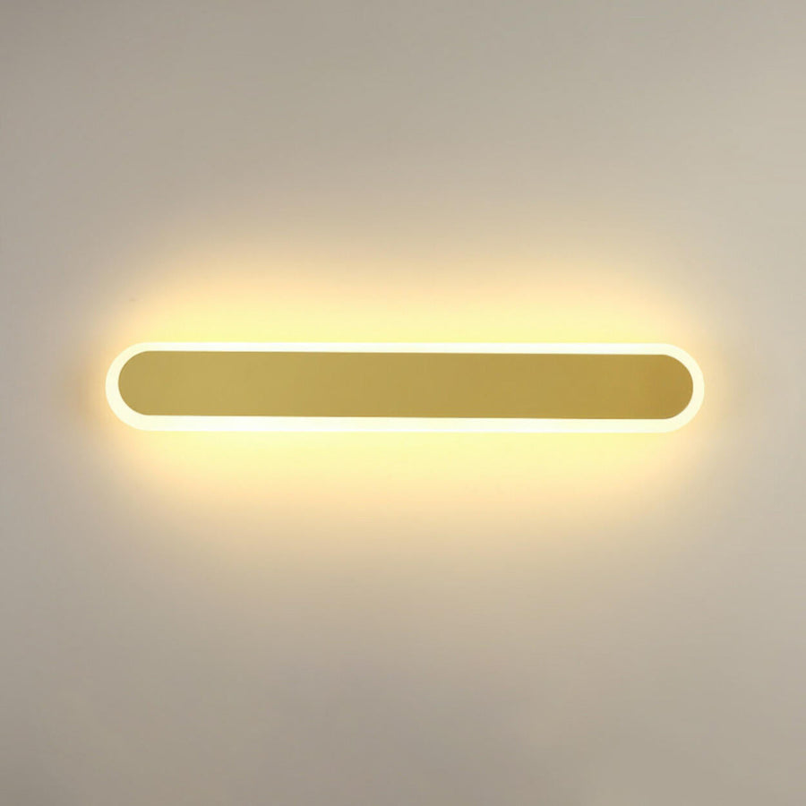 Simple Slim Vertical Gold LED Vanity Wall Light