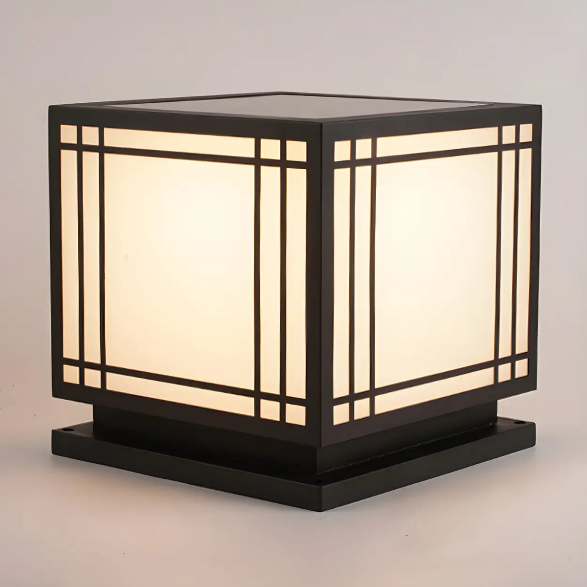 Simple Strip Square Metal Outdoor Solar Post Pillar Lamp