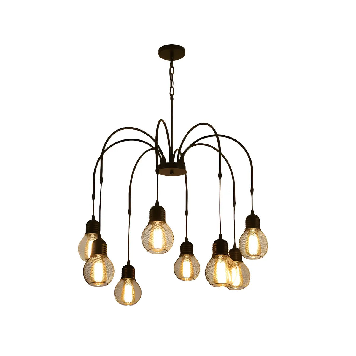 Spider Mesh Large Multi-Light Edison Bulb Chandelier