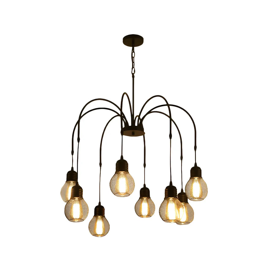 Spider Mesh Large Multi-Light Edison Bulb Chandelier
