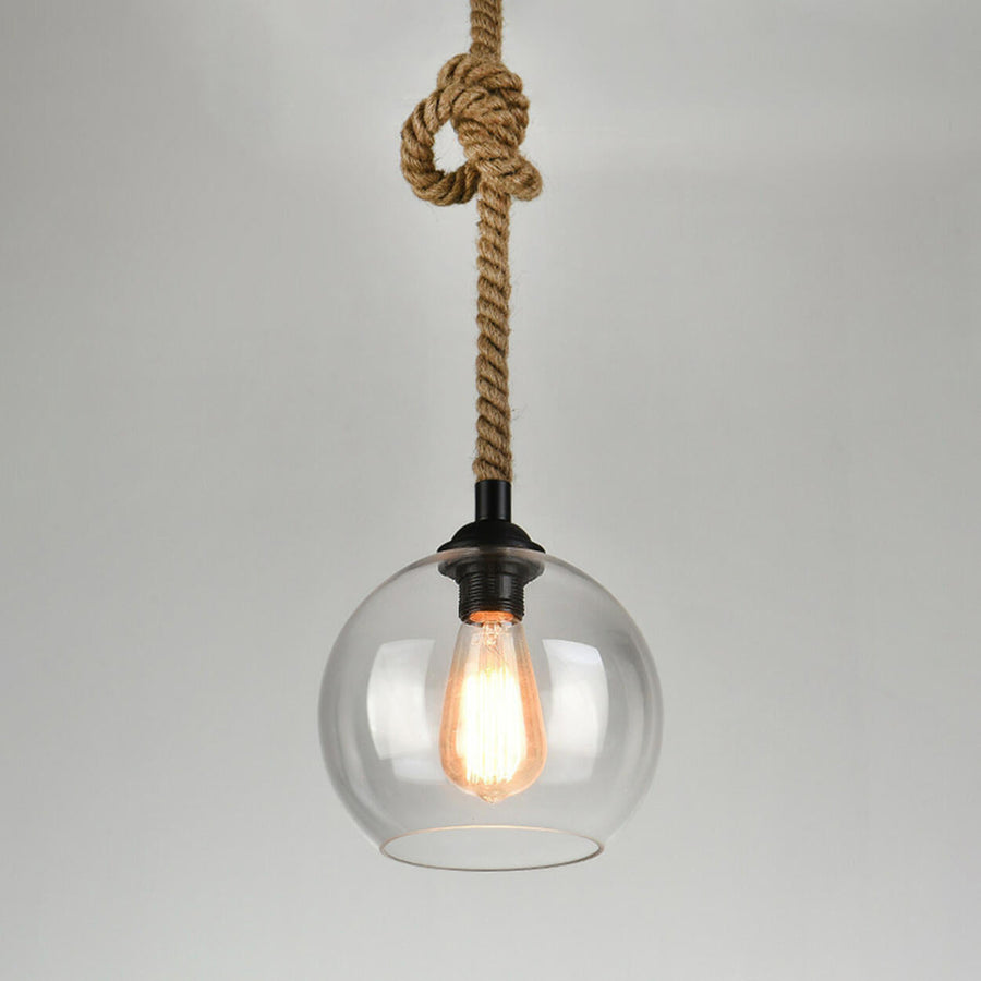 Steampunk Amber Glass Globe Edison Bulb Pendant Light