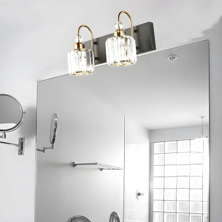 Stylish Cylinder Clear Crystal Bathroom Vanity Light