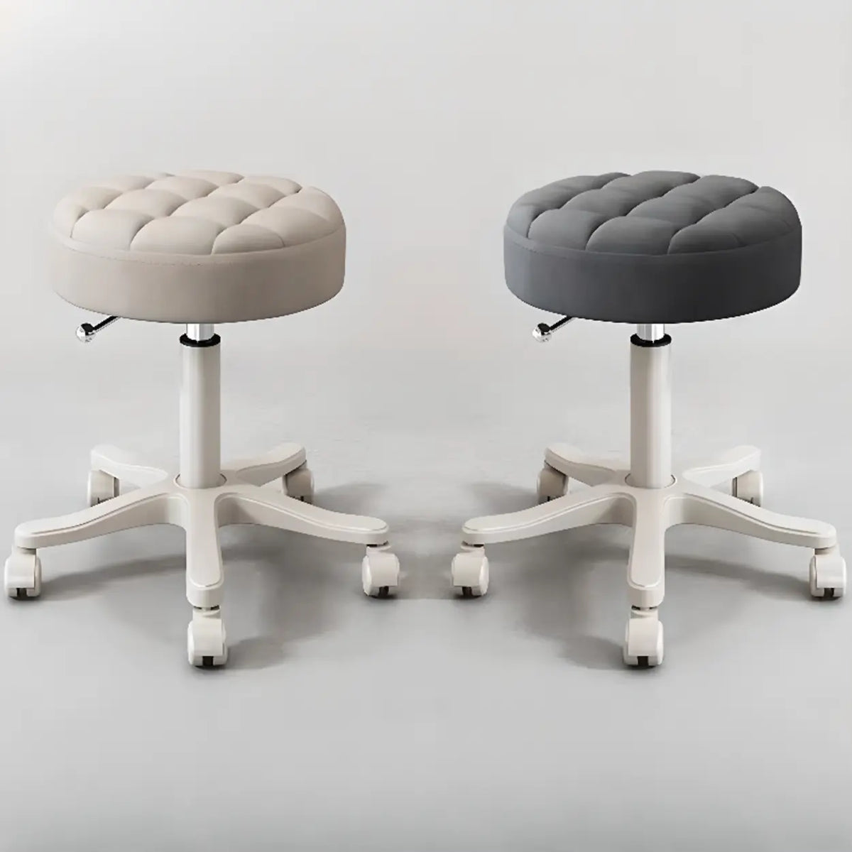 Swivel Adjustable Round Leather Bar Stool with Pulley