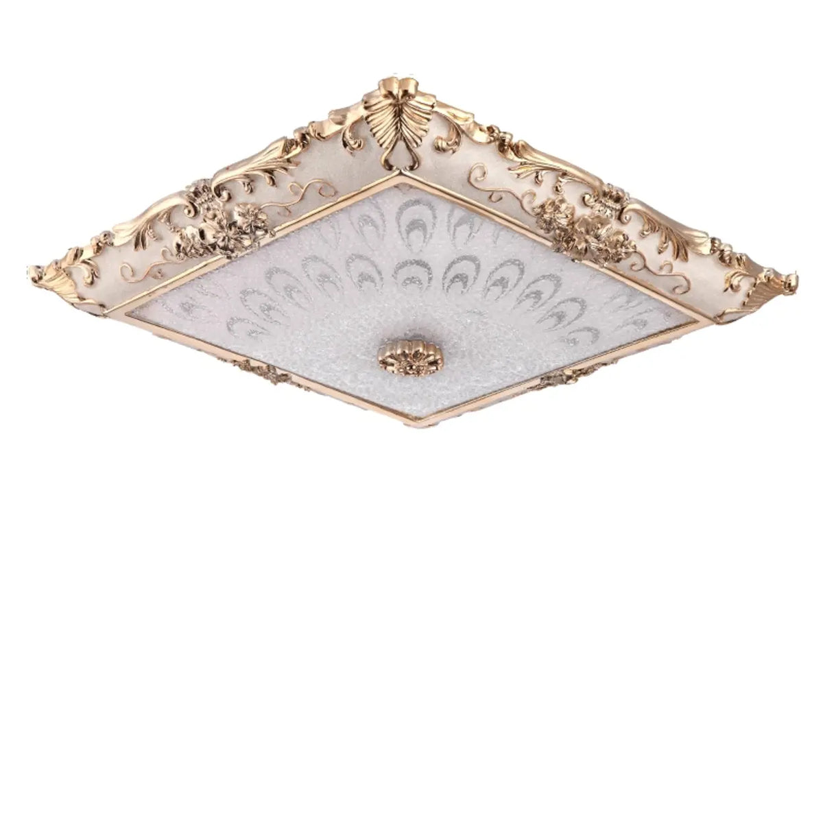 Traditional Green Square LED Flush Mount Ceiling Light