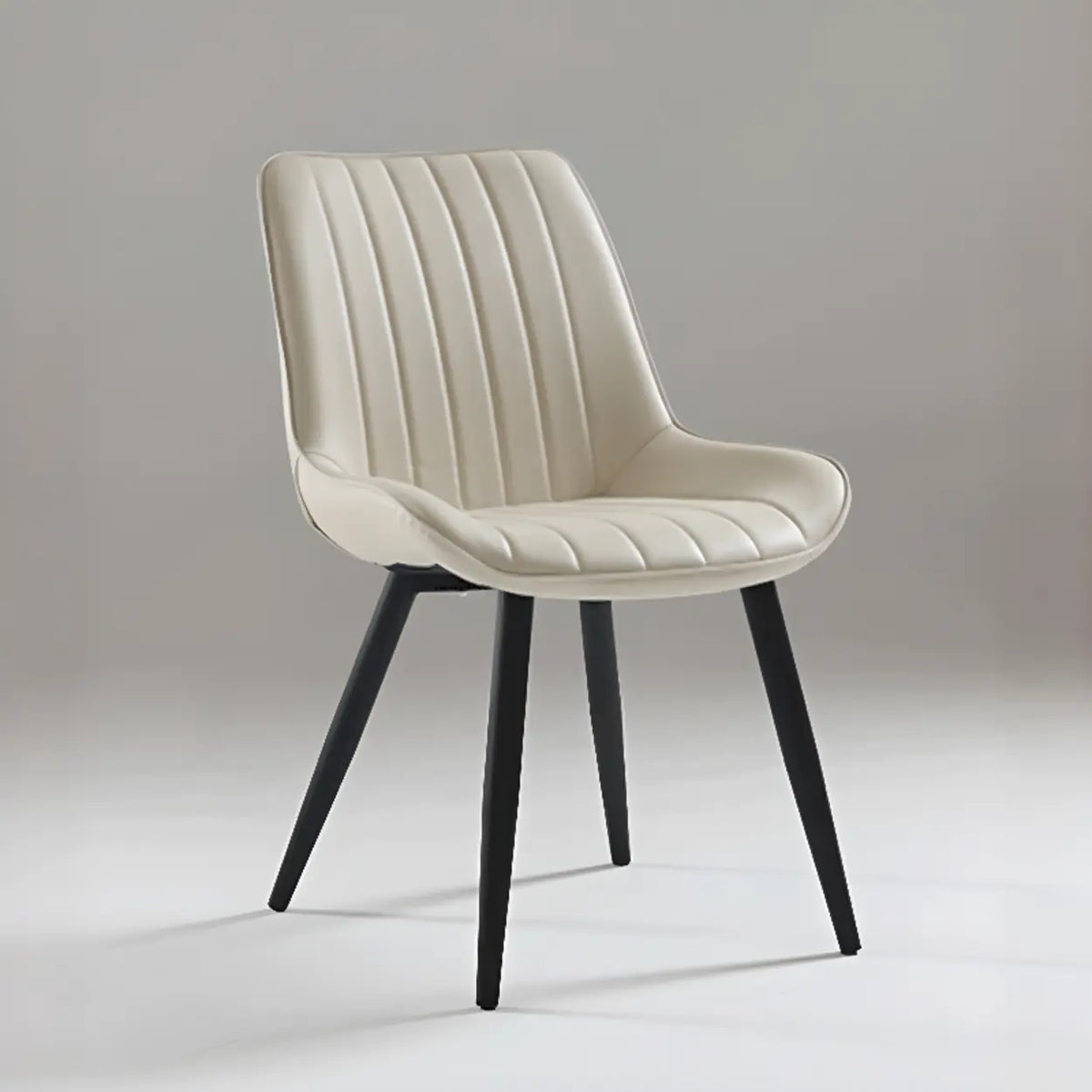 Upholstered Modern Leather Dining Chair with Padded Seat