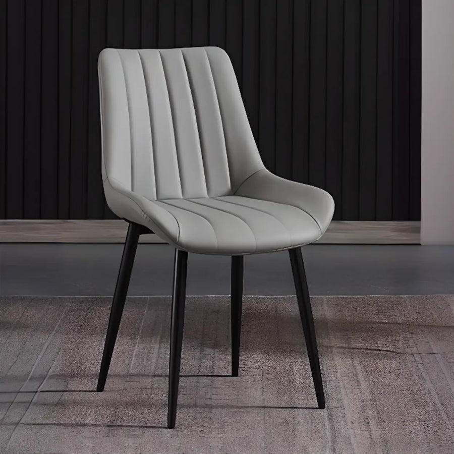 Upholstered Modern Leather Dining Chair with Padded Seat