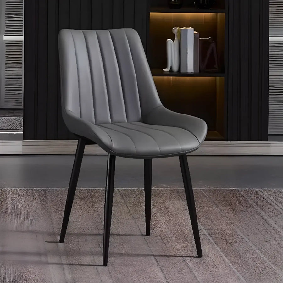 Upholstered Modern Leather Dining Chair with Padded Seat