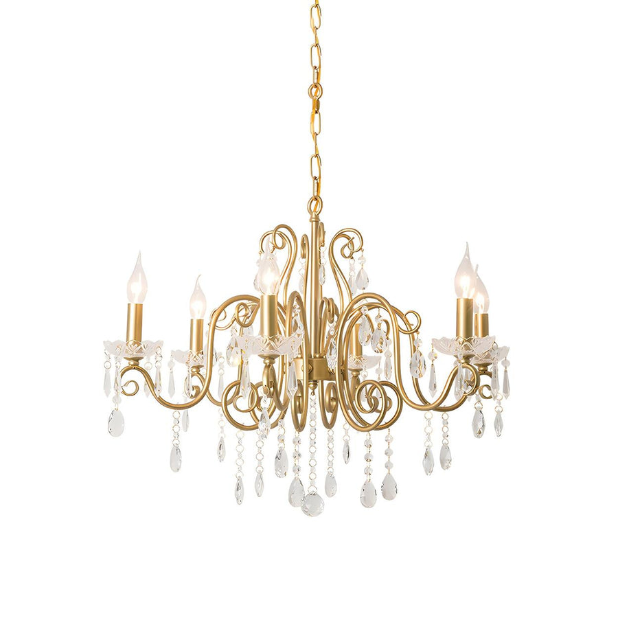 Victorian Swirl Arm Candelabra Crystal Chandelier