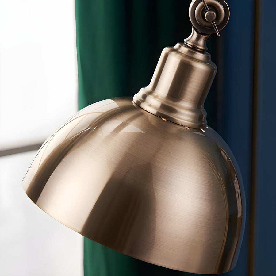 Vintage Luxury Golden Bell Bronze Bedside Table Lamp