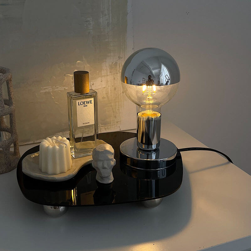 Retro Silver Gloss Table Lamp