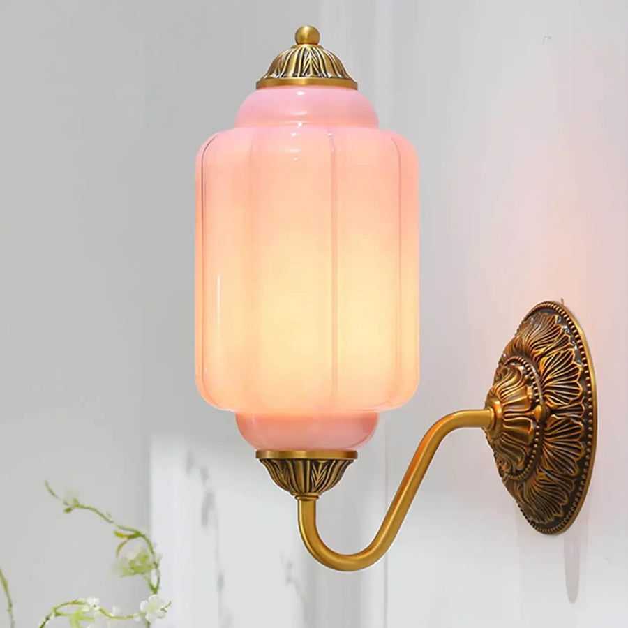 Vintage Shabby Chic Glass Steel Base Dimmable Wall Sconce