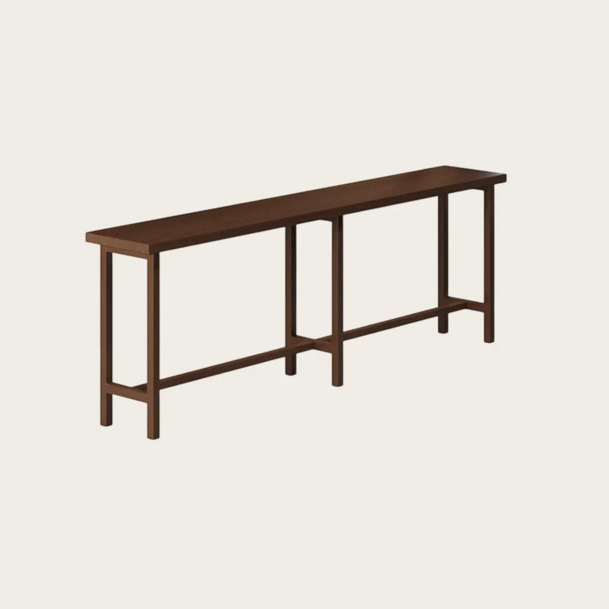 Walnut Solid Wood Narrow Rectangular Bar Table for Kitchen & Dining