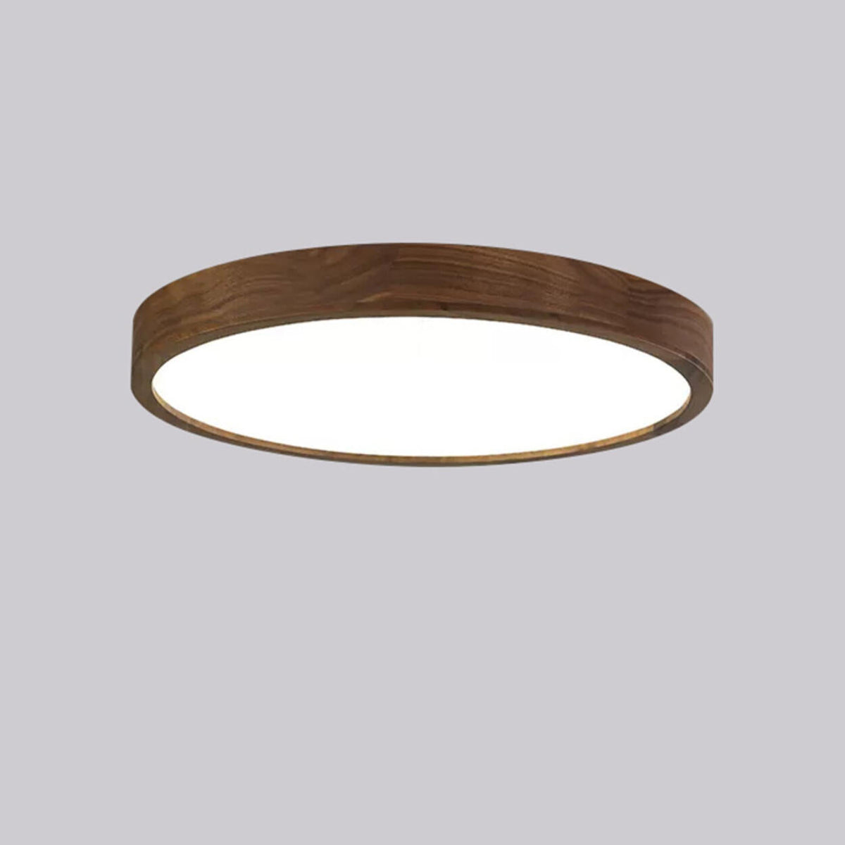 Walnut Wooden Square LED Flush Mount Ceiling Light