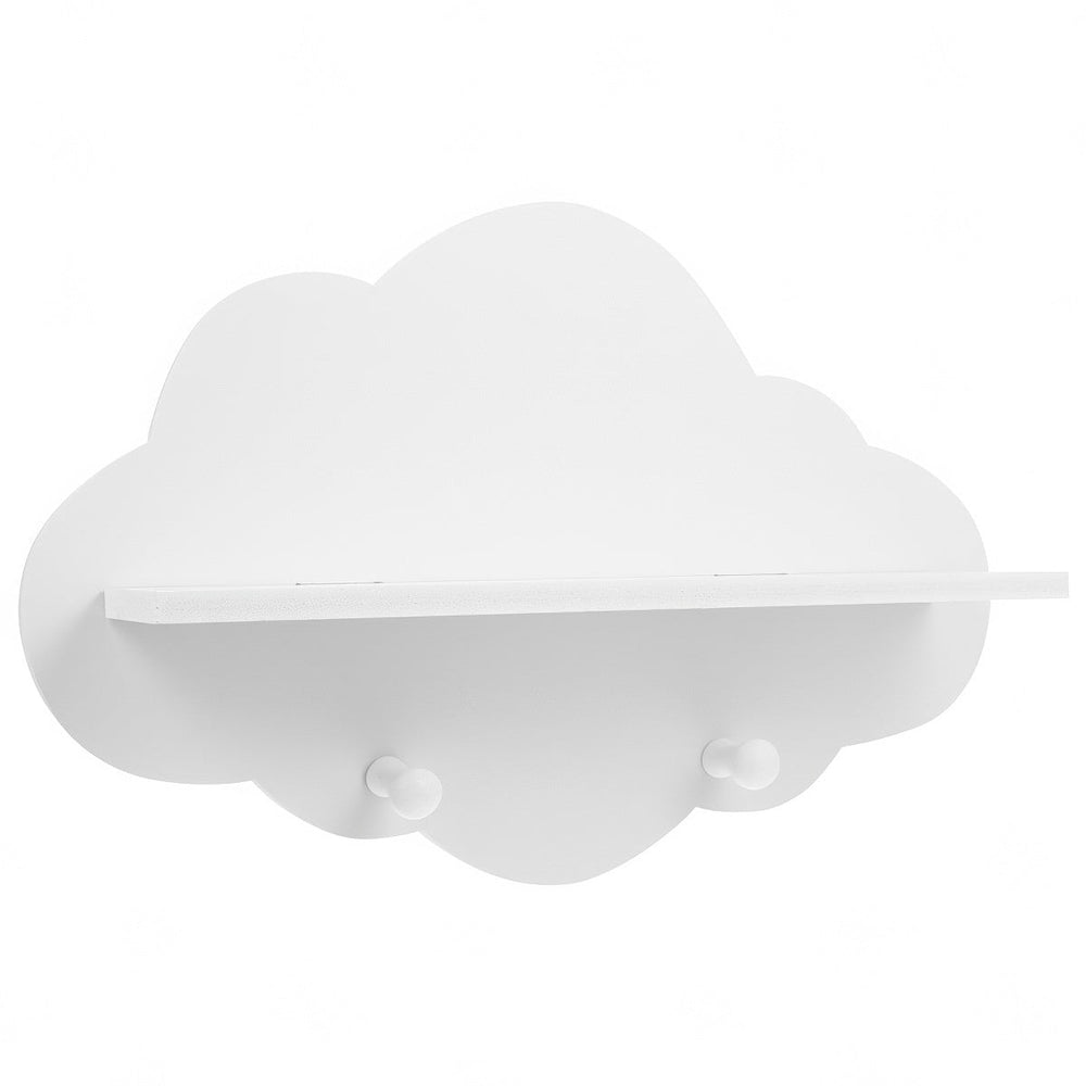 White Cloud Wall Shelf with Hooks