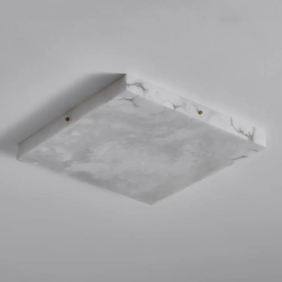 White Rectangular Alabaster LED Flush Mount Ceiling Light
