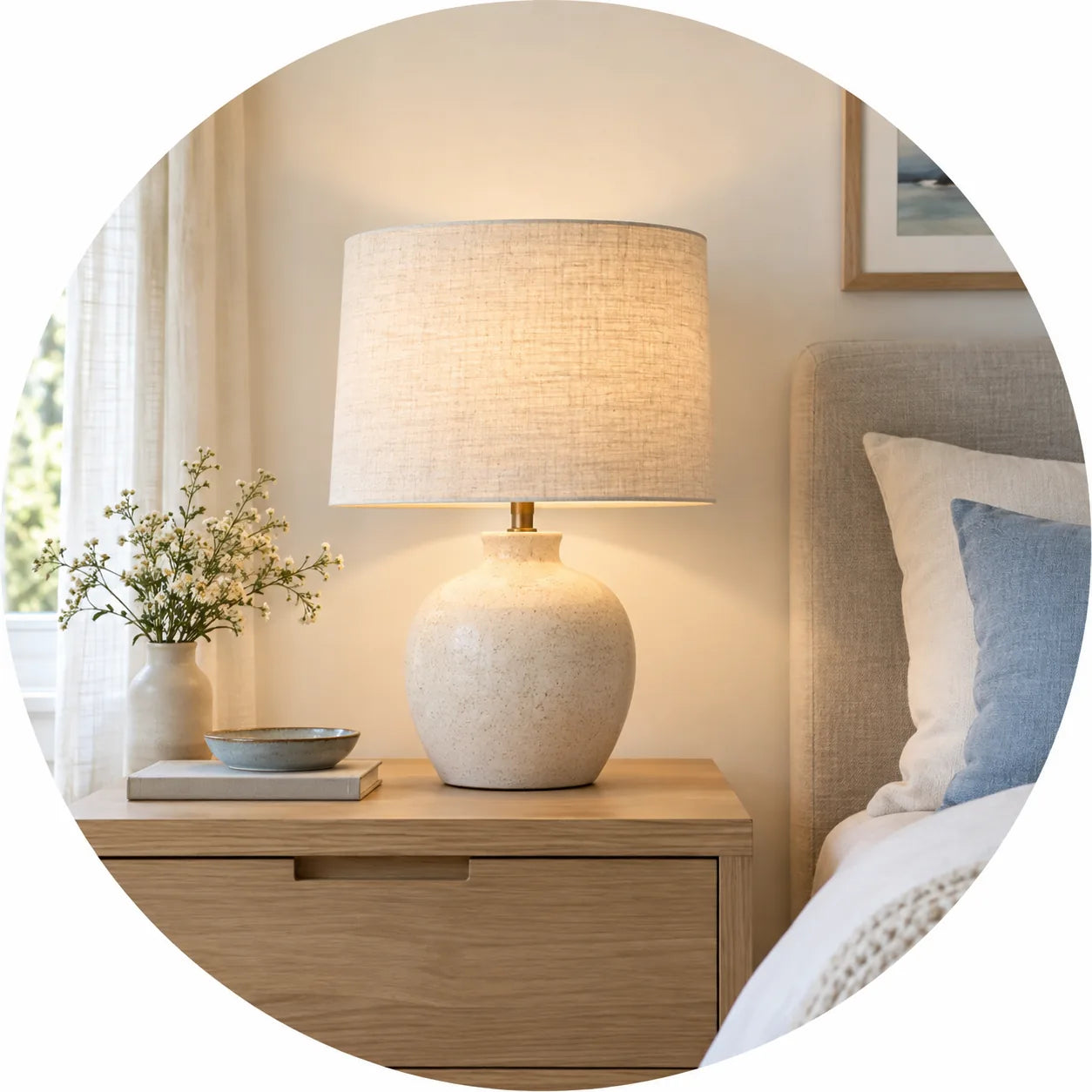 Warm bedside lighting