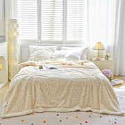Sleepwyn Coral Butterfly Fleece Flannel Blanket