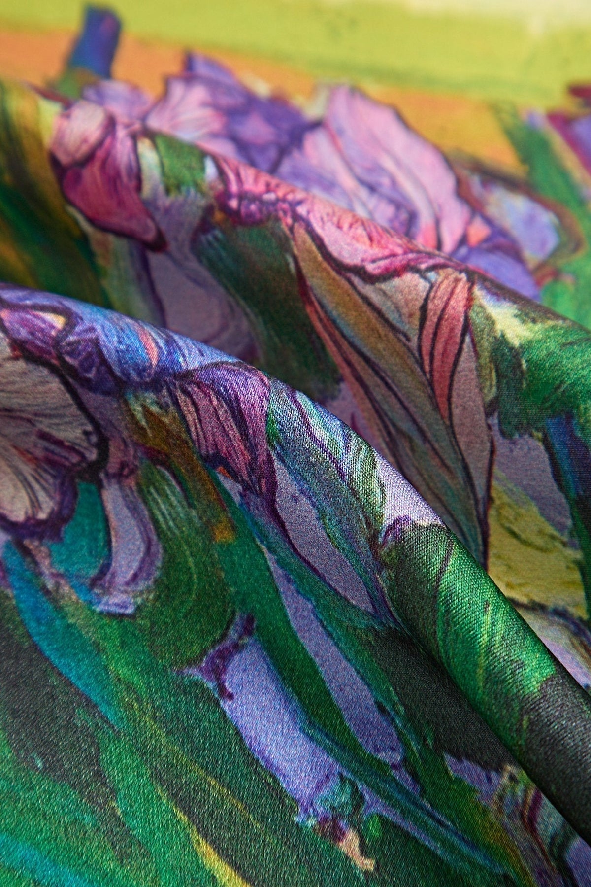 100% Mulberry Silk Floral Oil Painting Square Scarf - Size 53x53cm