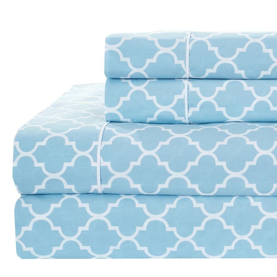 Meridian Quatrefoil Split King Sheet Set - 340 Thread Count