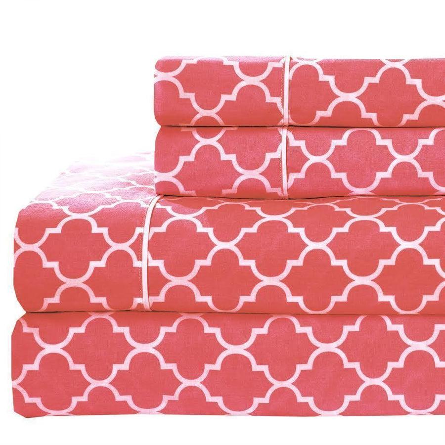 Meridian Quatrefoil Split King Sheet Set - 340 Thread Count