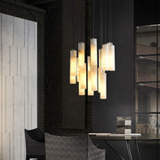 Elongated Alabaster Cluster Pendant Lamp