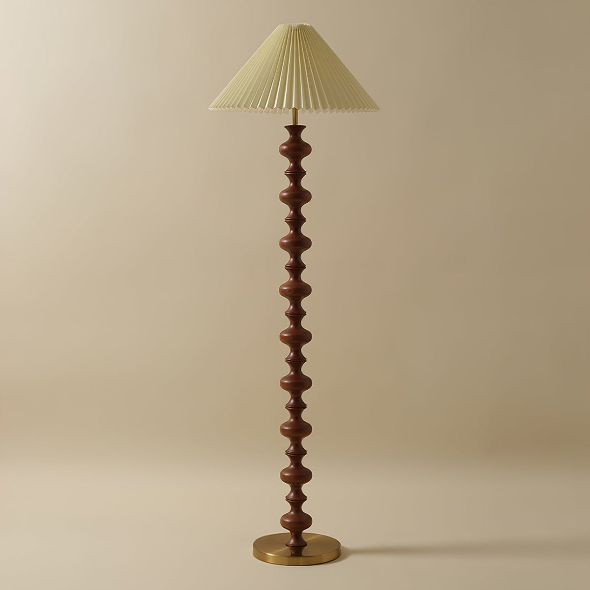 Sculpted Rhythm Wood Floor Lamp